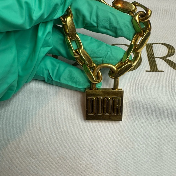 Dior Gold-Tone Logo Chain Bracelet - Picture 9 of 11